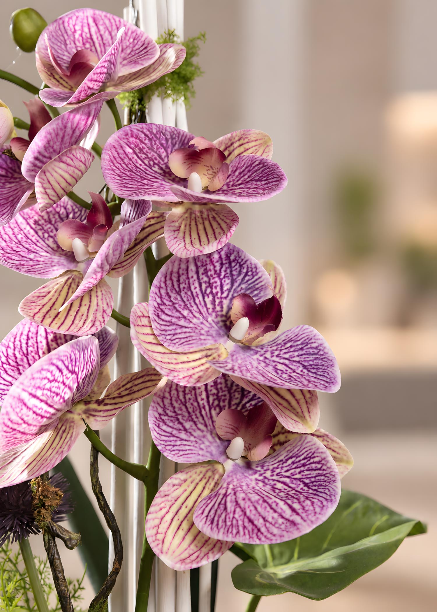 Orchidee Real Touch screziate, dettaglio dei fiori Arte Fiore