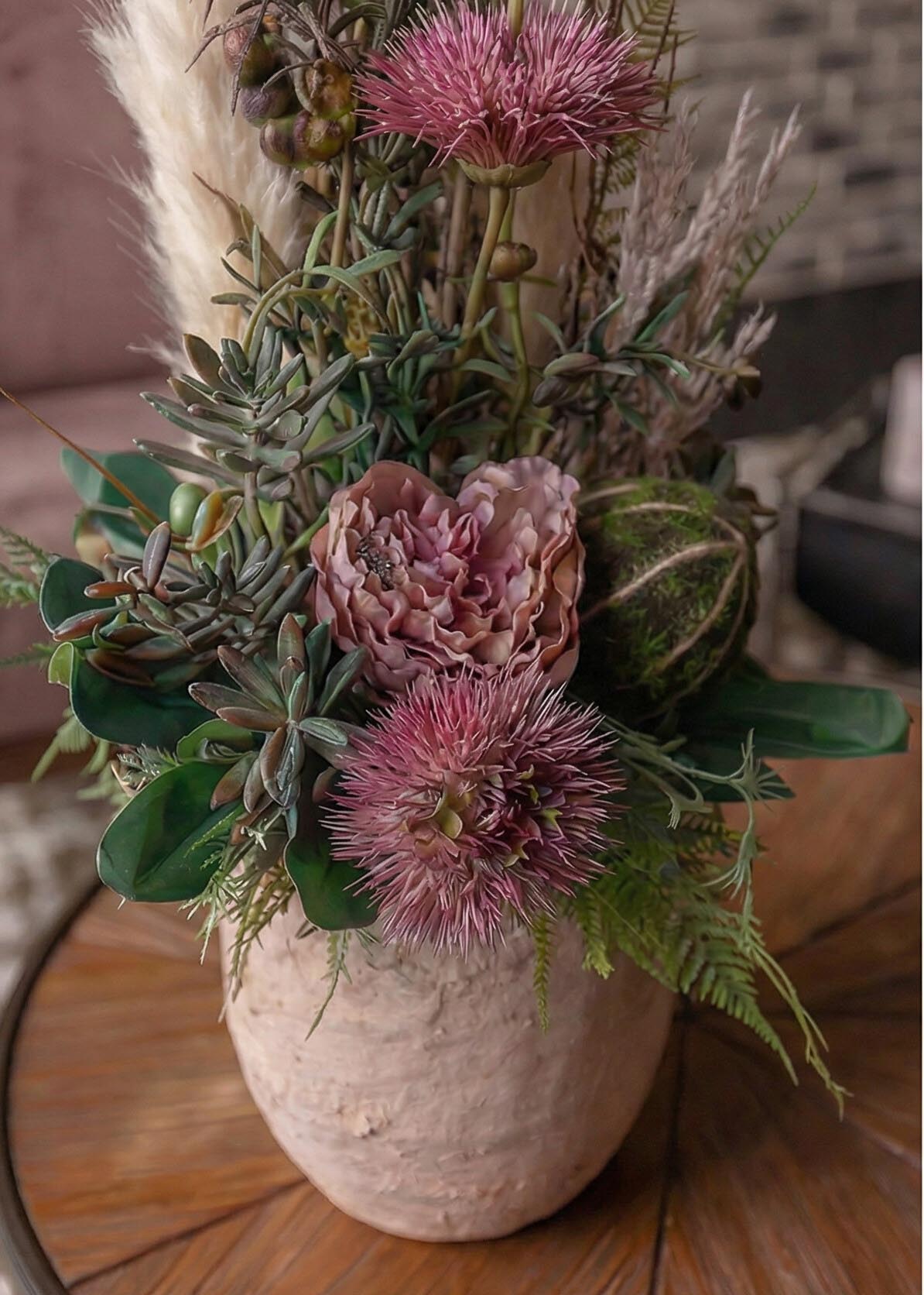 Composizione di fiori artificiali per arredamento Arte Fiore det