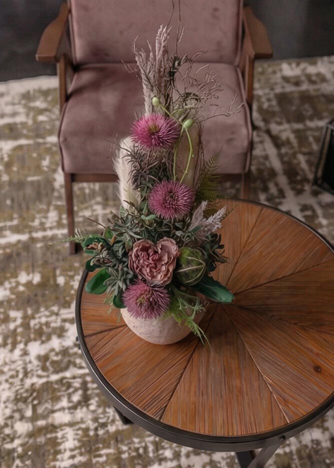 Composizione di fiori artificiali per arredamento Arte Fiore vis