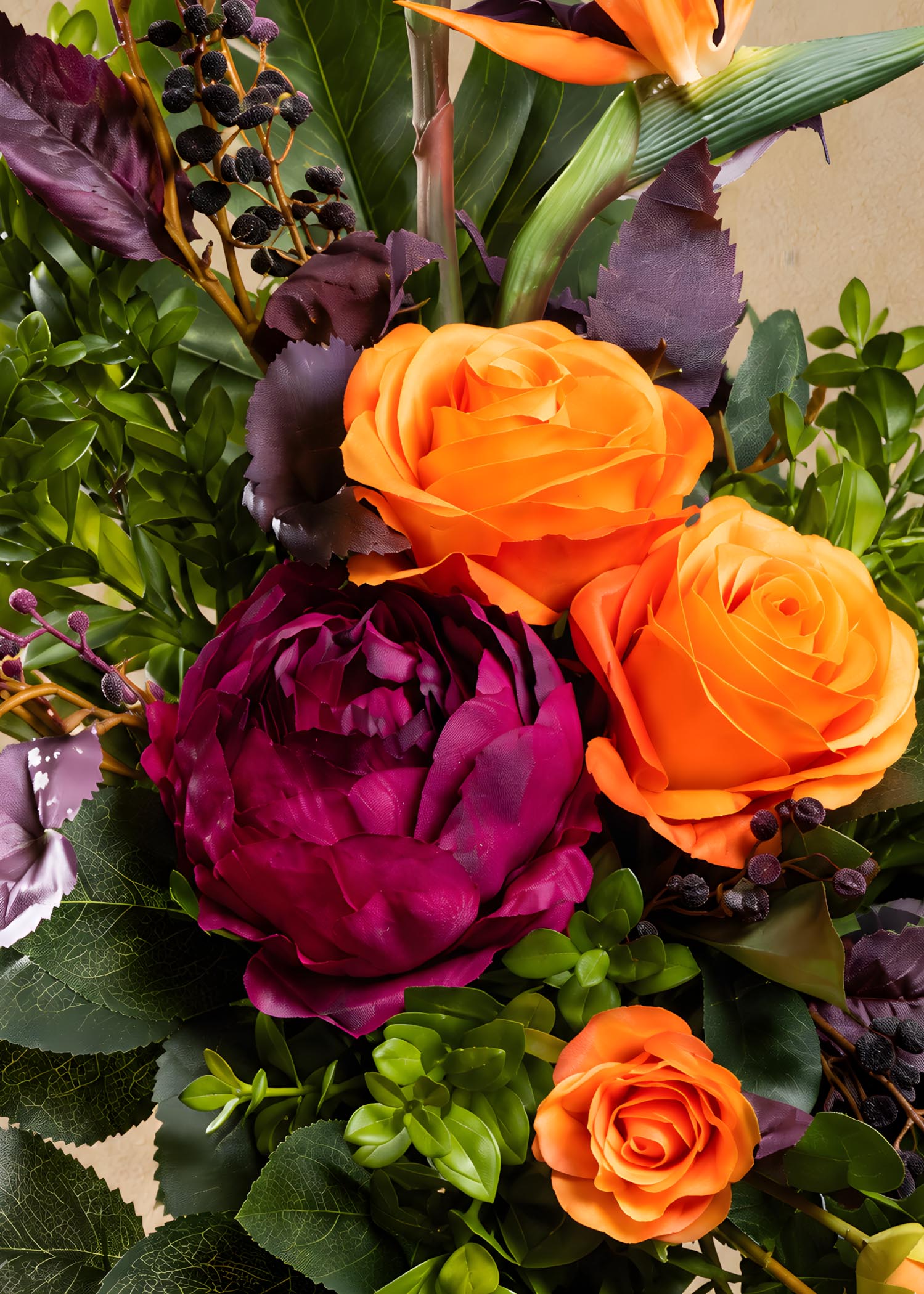 Mazzo rose finte per cimitero Arte Fiore dettaglio Rose e Peonia ottobre 2026