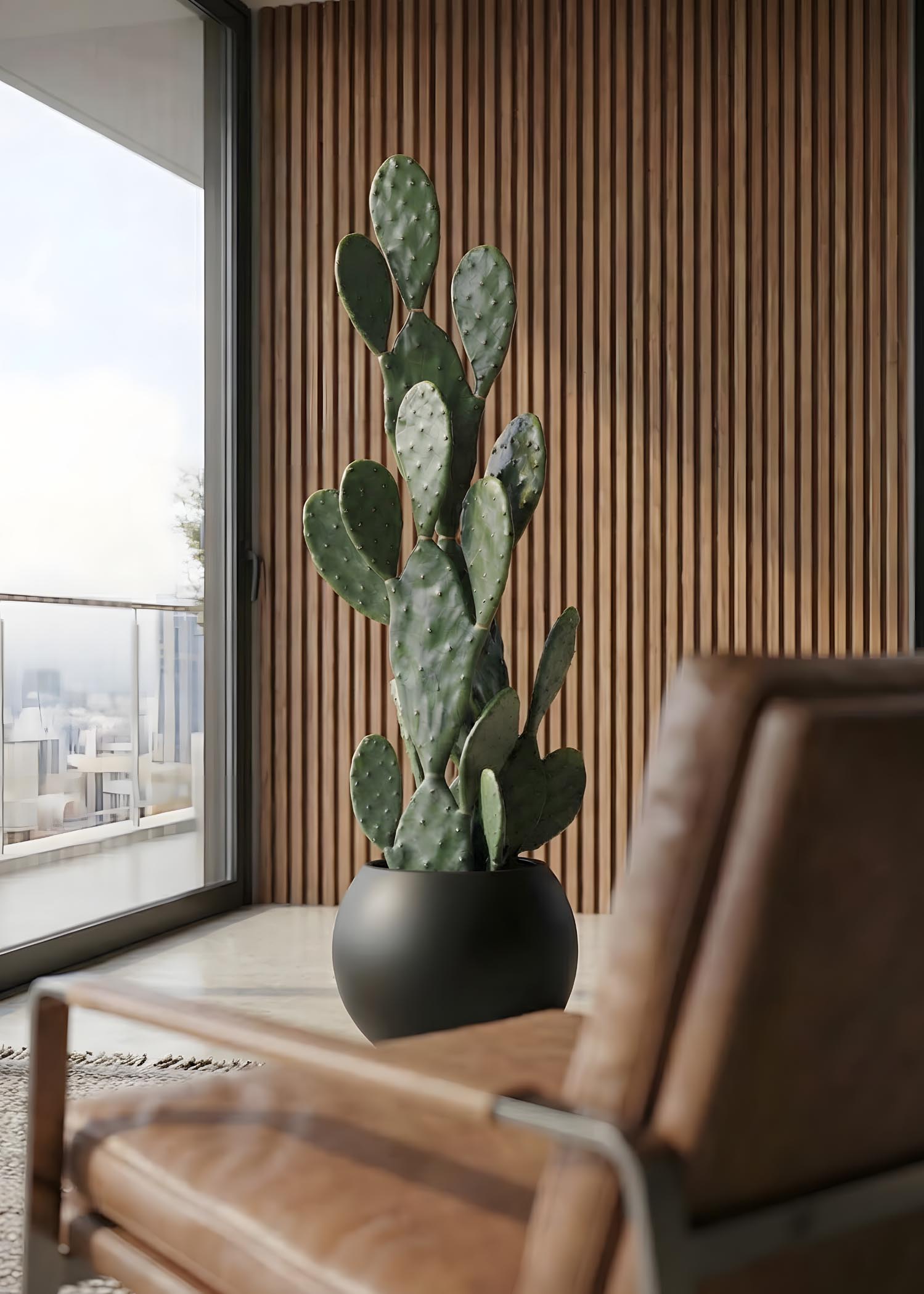cactus artificiale Arte Fiore ambientata poltrona modello B