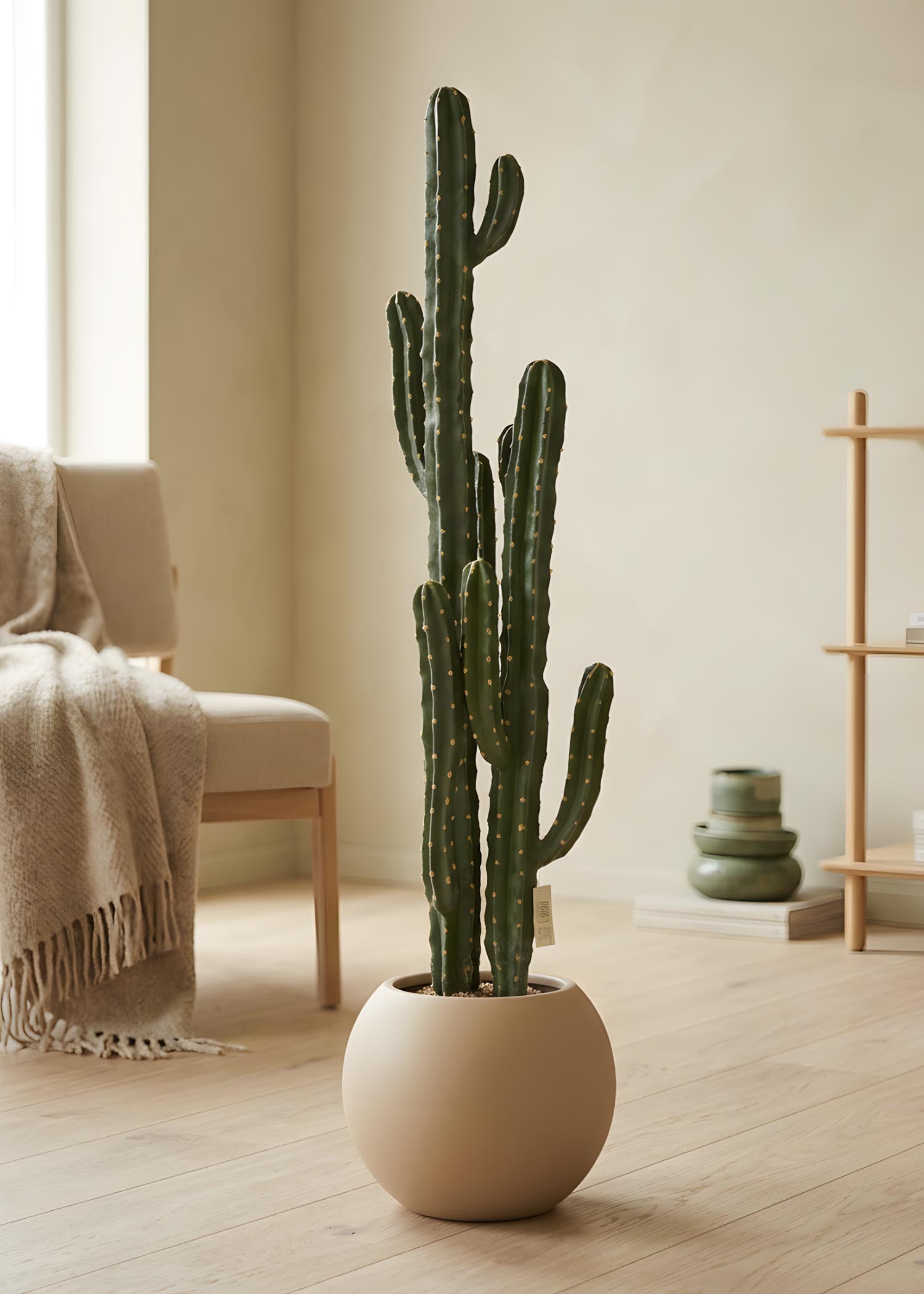 cactus artificiale Arte Fiore ambientata poltrona modello C