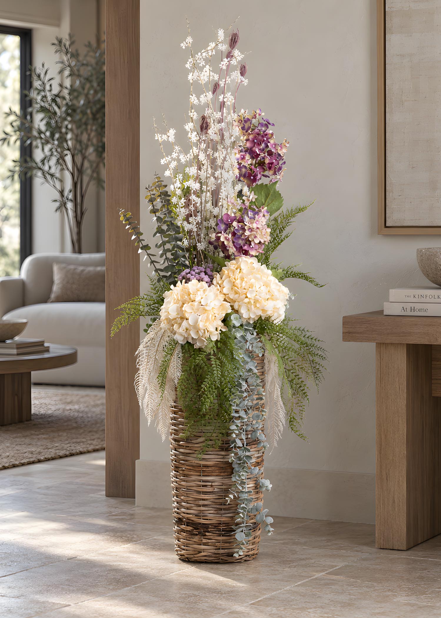 Composizione di fiori artificiali – Vista frontale