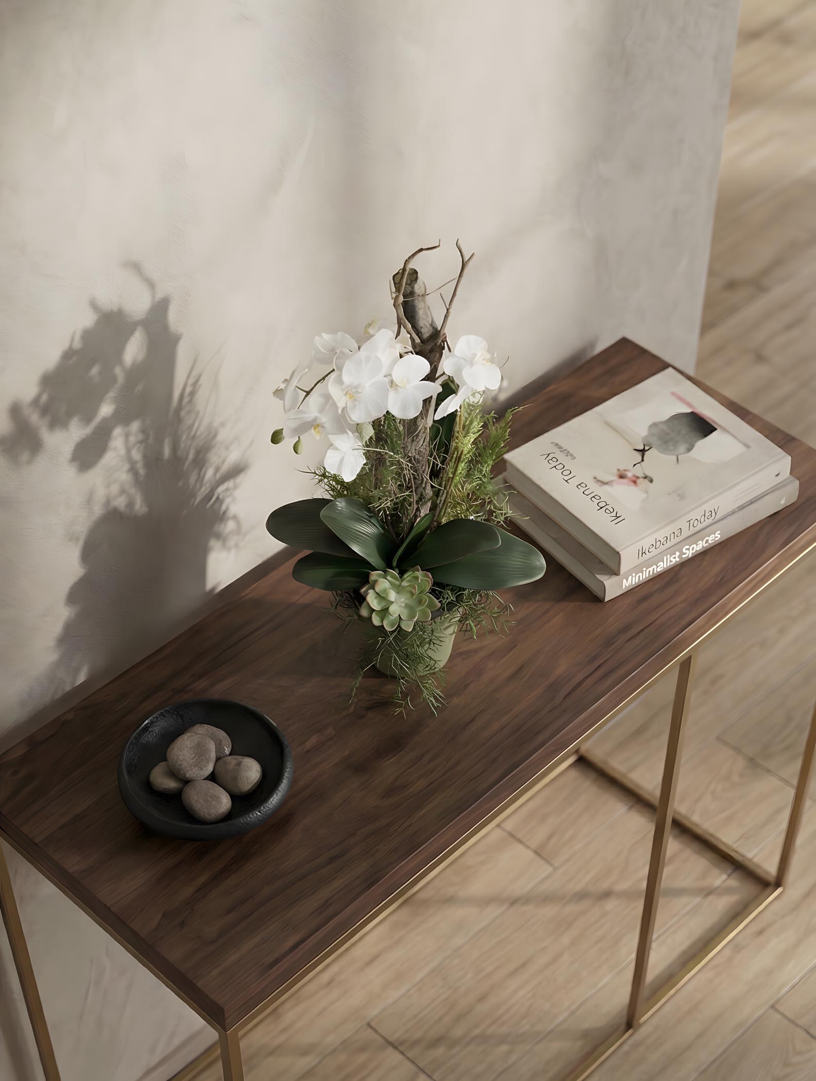 composizioni con orchidee bianche Arte Fiore vista dall’alto