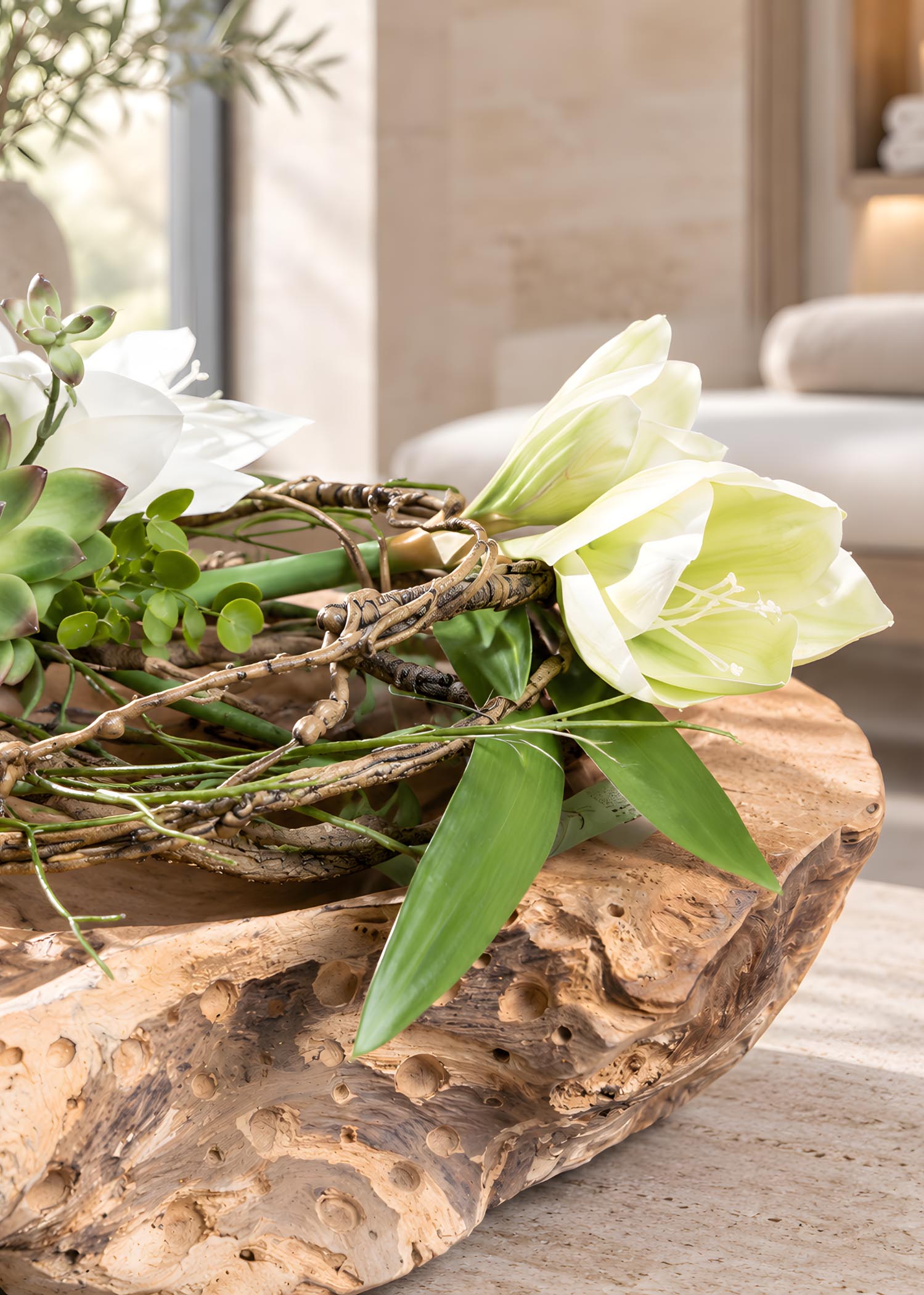 Composizioni di fiori finti per arredamento – Vista prospettica