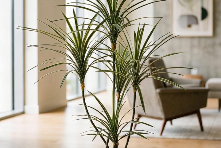 dracena artificiale in soggiorno moderno