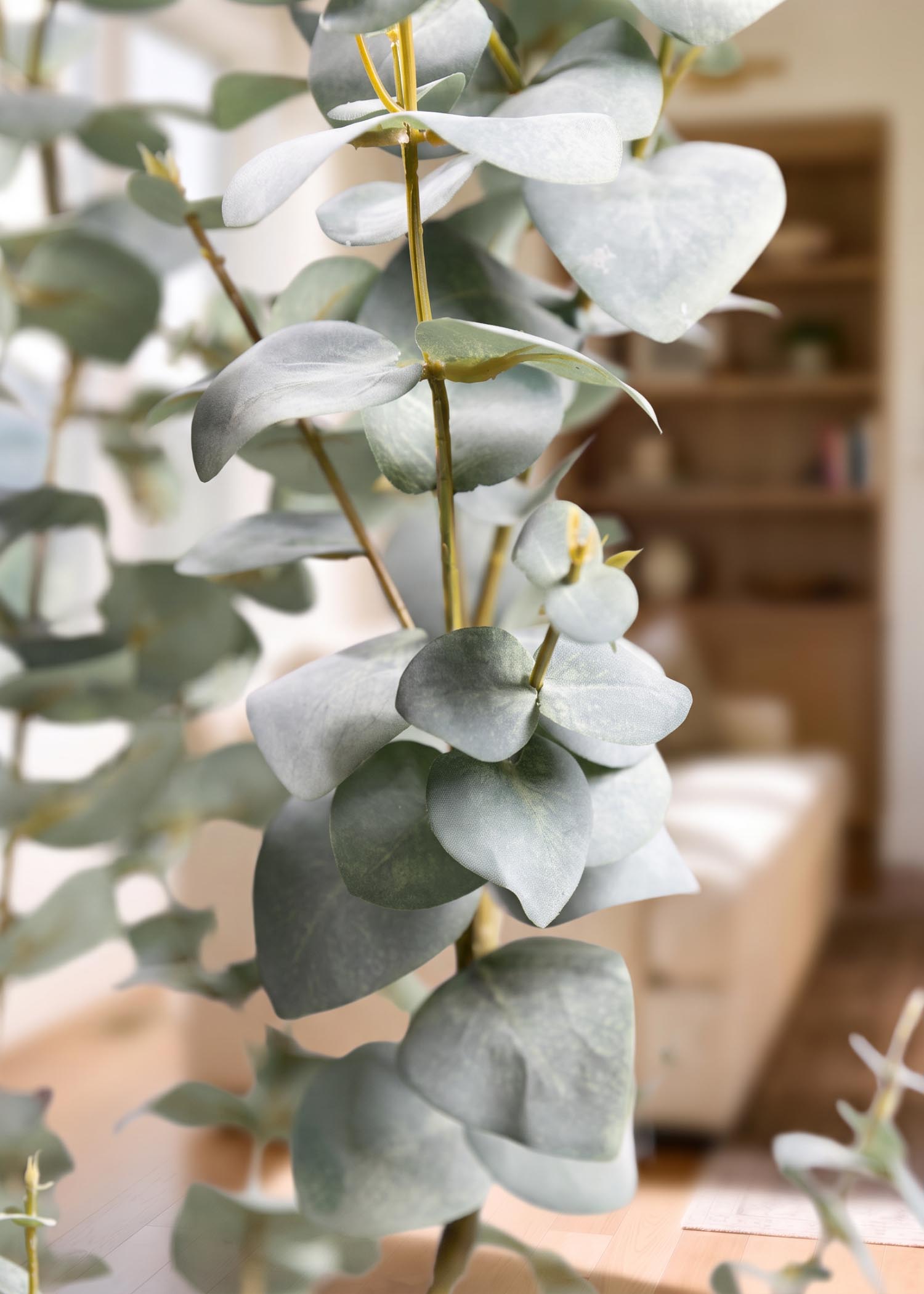 pianta artificiale di eucalipto Arte Fiore dettaglio foglie vellutate