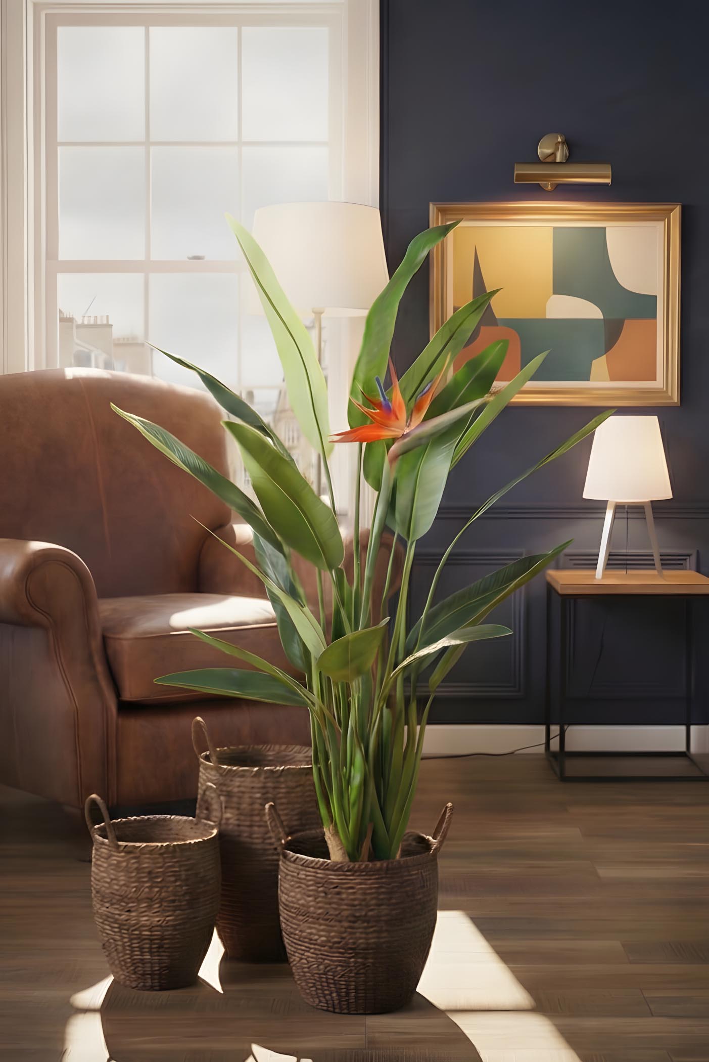 pianta sterlizia artificiale decorativa arredamento interno arte