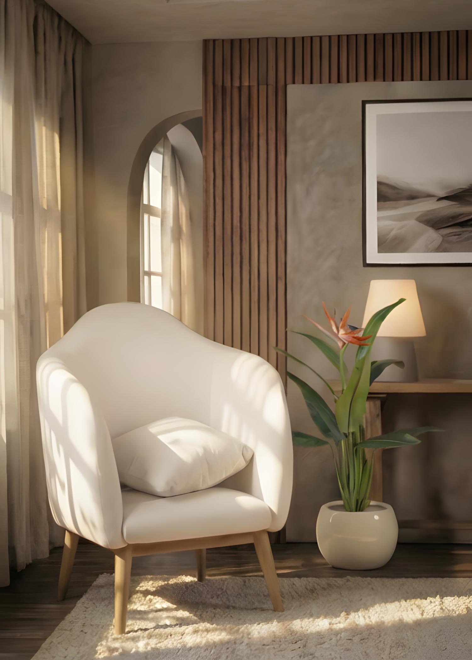 pianta sterlizia artificiale vaso bianco ambiente moderno arte f